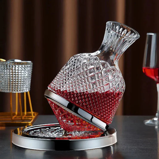 Decantador de vino de cristal – Incluye soporte de vidrio – Elegancia para su vino